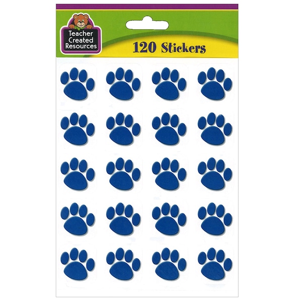 Blue Paw Prints Stickers, 1 Square, PK1440